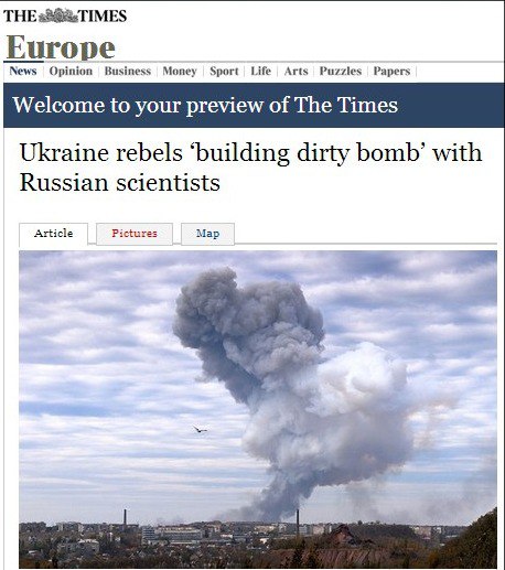 Rebels in Ukraine are working to develop a radioactive dirty bomb with the help of Russian nuclear scientists, according to a Ukrainian security service dossier obtained by The Times.